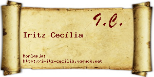 Iritz Cecília névjegykártya